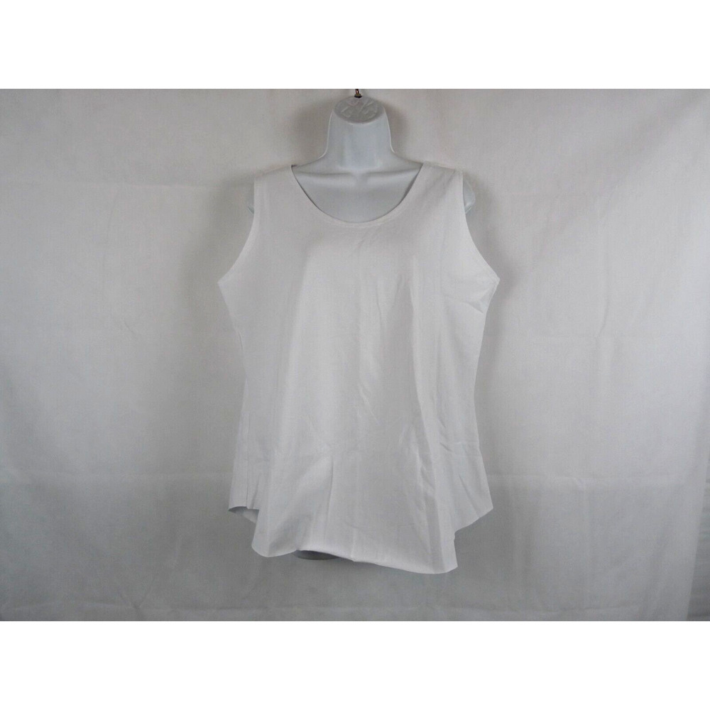 EUC Planet White Tank top Sleeveless‎ Lagenlook 98% Cotton Made in USA size 3